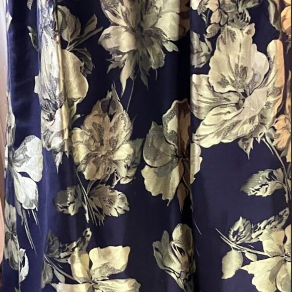 Xscape Maxi Brocade Formal Cocktail Dress Navy and Gold Size 22  EUC - Picture 13 of 15